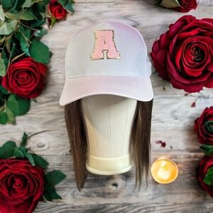 Pink and Gold Letter A Cap